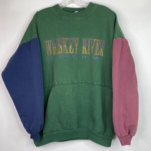 Vintage Gopher Sport Whiskey River St. Peter, MN Colorblock Sweatshirt Size 2